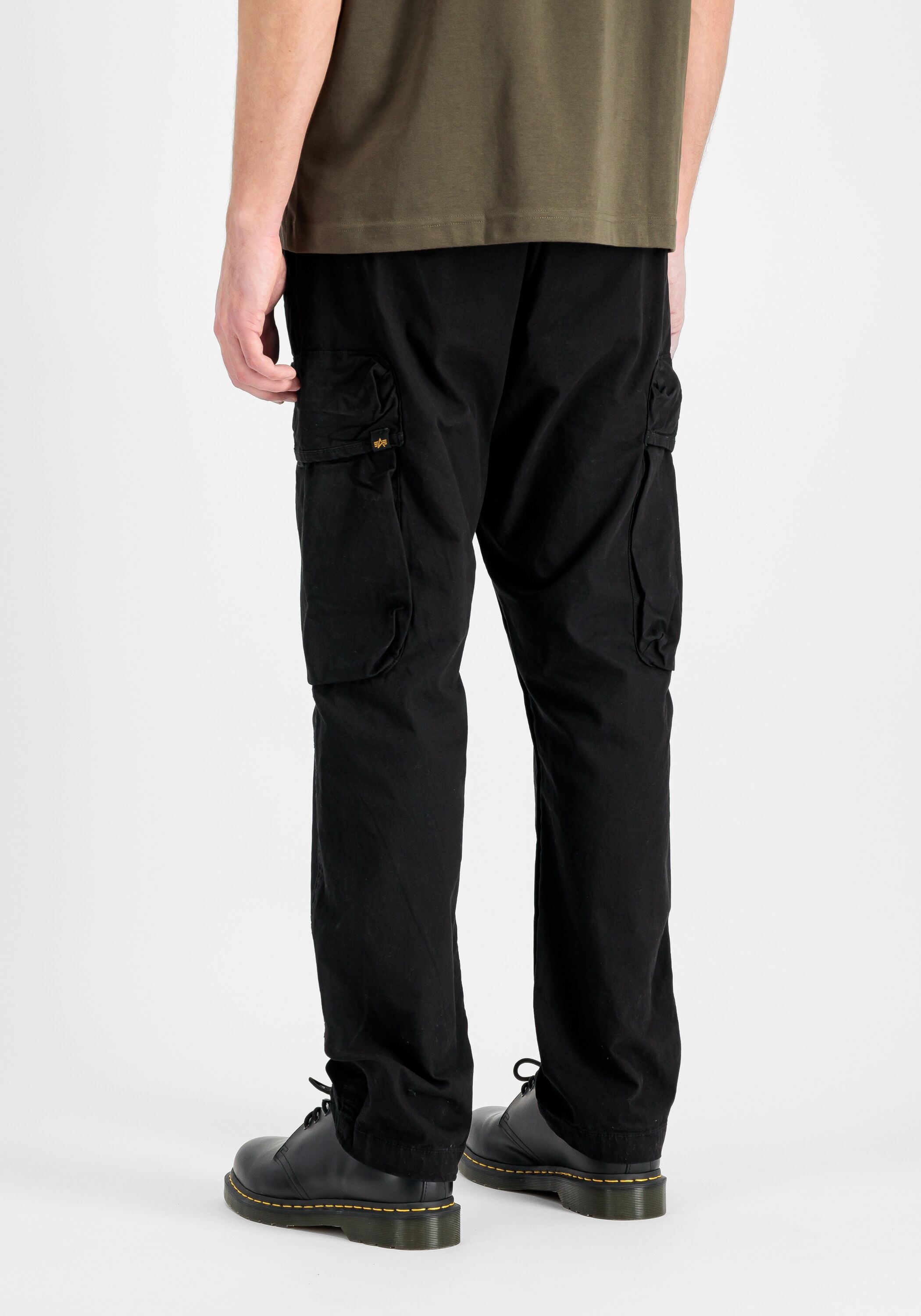 Cargohose ALPHA INDUSTRIES "Division Pants", Herren, Gr. L, Normalgrößen, schwarz, Obermaterial: 100% Baumwolle, Hosen Cargohose
