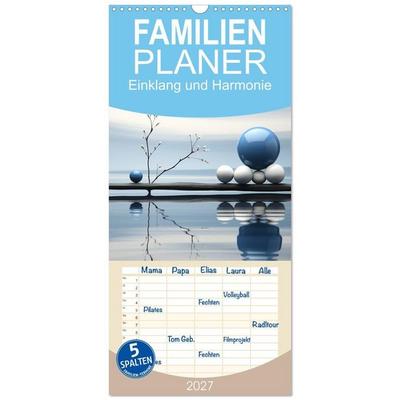 Familienplaner 2027 - Einklang und Harmonie mit 5 Spalten (Wandkalender, 21 x 45 cm) CALVENDO
