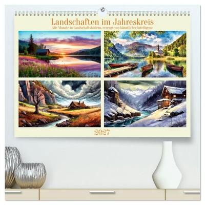 Landschaften im Jahreskreis (hochwertiger Premium Wandkalender 2027 DIN A2 quer), Kunstdruck in Hochglanz