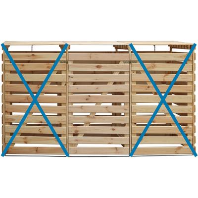 Mülltonnenbox PROMADINO "Vario V Erweiterung", beige (natur), B:92cm H:122cm T:70cm, Massivholz, Metall, Aufbewahrungsboxen, besonders robust aus zertifiziertem Kiefernholz gefertigt