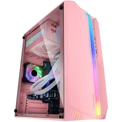 Mars Gaming Boitier Mini Tour Micro ATX MC-S1 RGB avec panneau vitré (Rose) (mATX, Mini-ITX), PC Gehäuse, Rosa