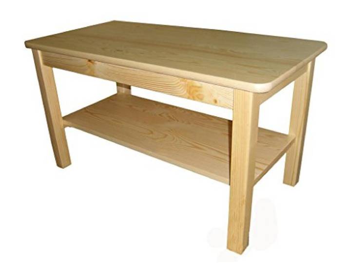 Magnetic Mobel Couchtisch Beistelltisch Tisch Kiefer massiv Holz 80 x 50 x 55 cm (LxBxH) (Unbehandelt)