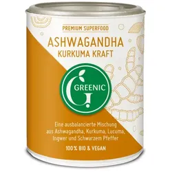 Greenic Ashwagandha Kurkuma Kraft Trinkpulver bio