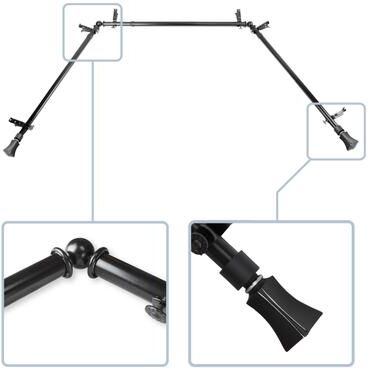 "InStyleDesign Tower 13/16"" Bay curtain rod 20""-36"", 38""-72"""