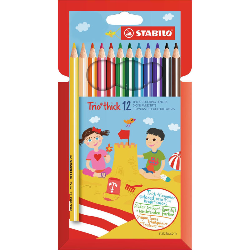 STABILO Trio thick Driehoekige kleurpotloden Set van 12 Assorti kleuren