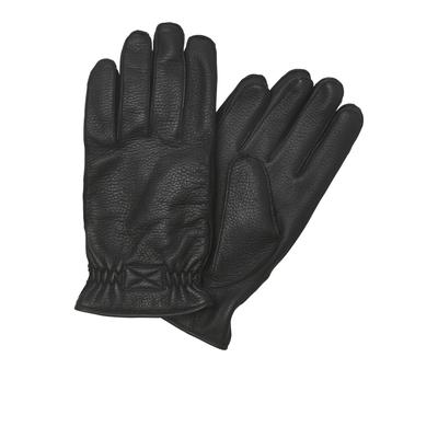 Lederhandschuhe JACK & JONES "JACWAYNE LEATHER GLOVES", Herren, Gr. S/M, schwarz, Leder, unifarben, Handschuhe, Schafsleder, mehrere Größen