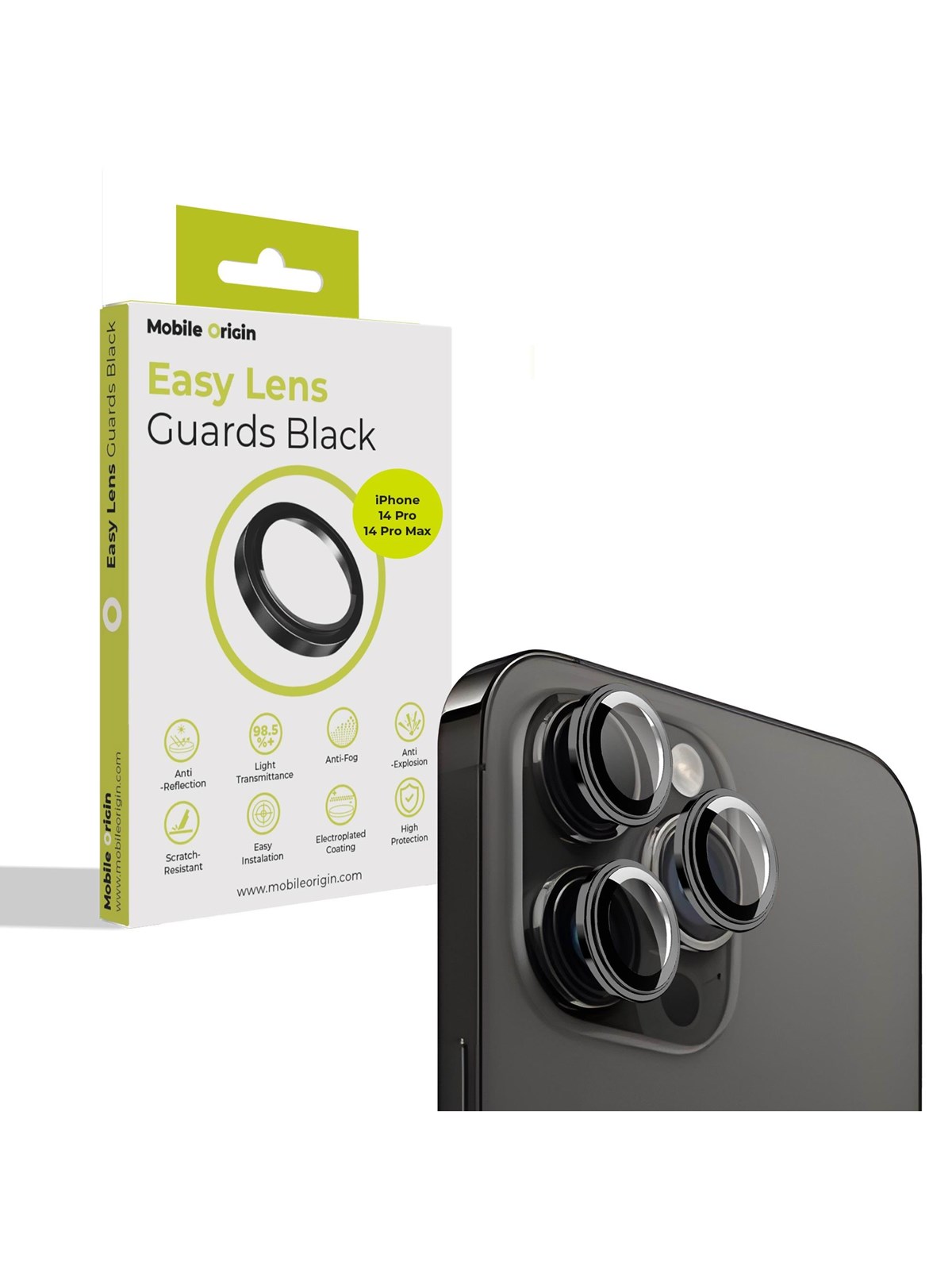 Mobile Origin Easy Lens guards - black - iPhone 14 Pro / 14 Pro Max