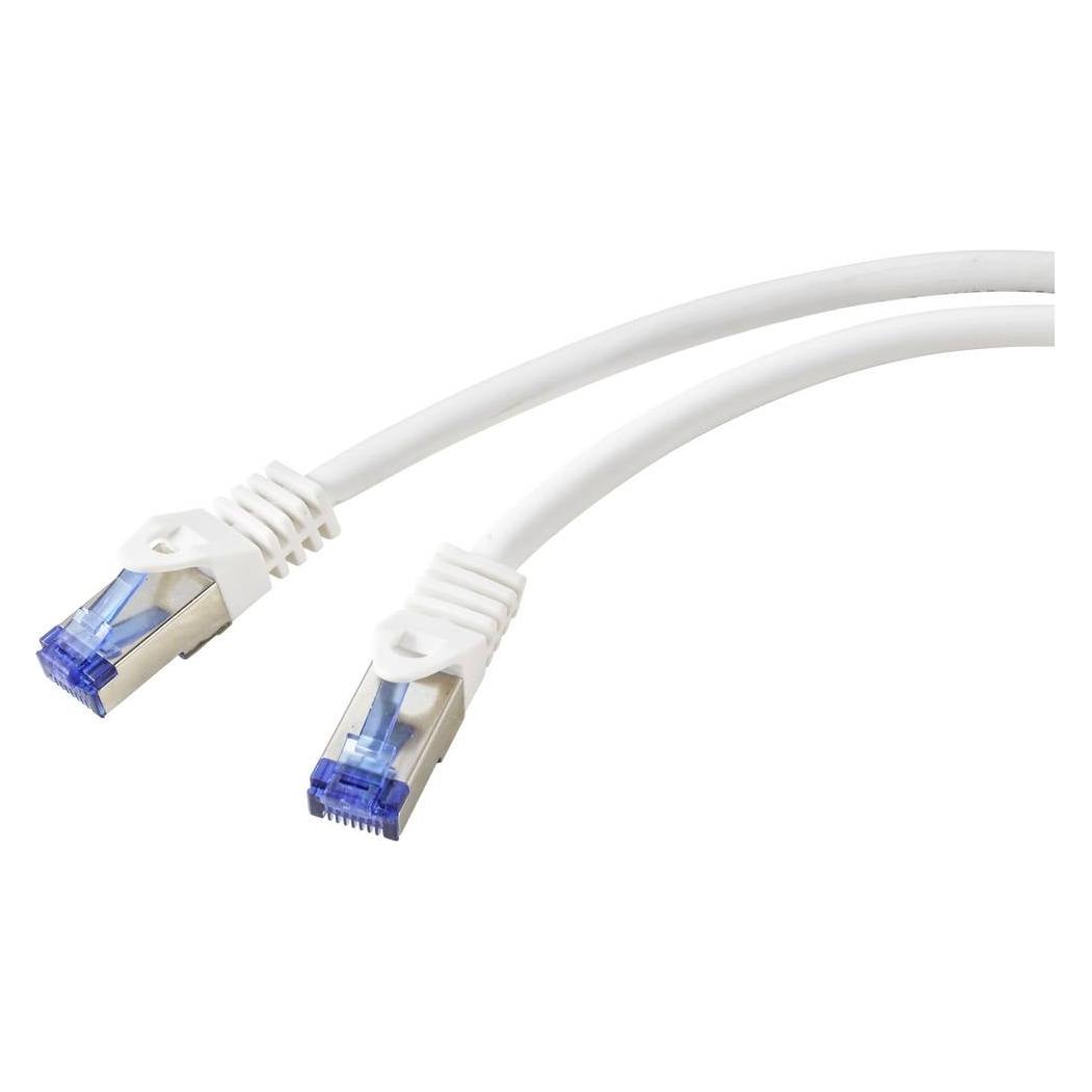 Renkforce RF-6830454 RJ45 Netzwerkkabel, Patchkabel CAT 6a S/FTP 2.00 m Weiss 1 (S/FTP, CAT6a, 2 m) (RF-6830454)