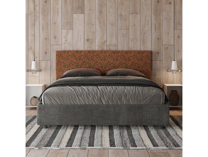 Lit Arla 160x210 sans sommier Norris 25 Era 04 - Arla - Lit double avec tissu Winer - Orange - 160 x 210 cm