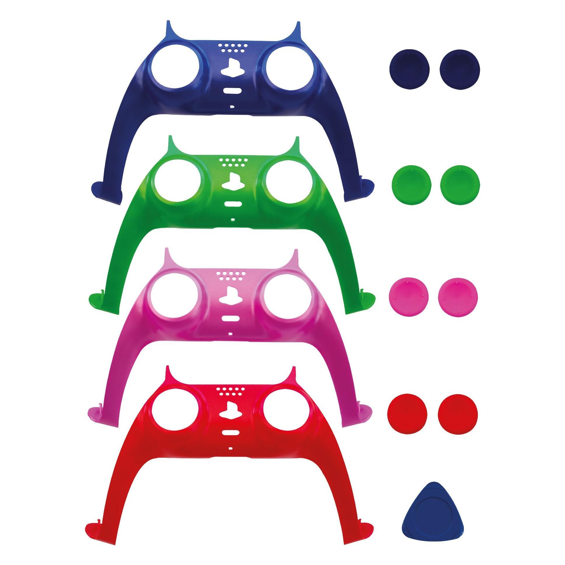 Magni IMP DualSense Controller-Styling-Kit (4 Stück) - Frontplattengehäuse und Daumengriffe (blau/grün/ros (PS5) (PS5CONPLABUN)