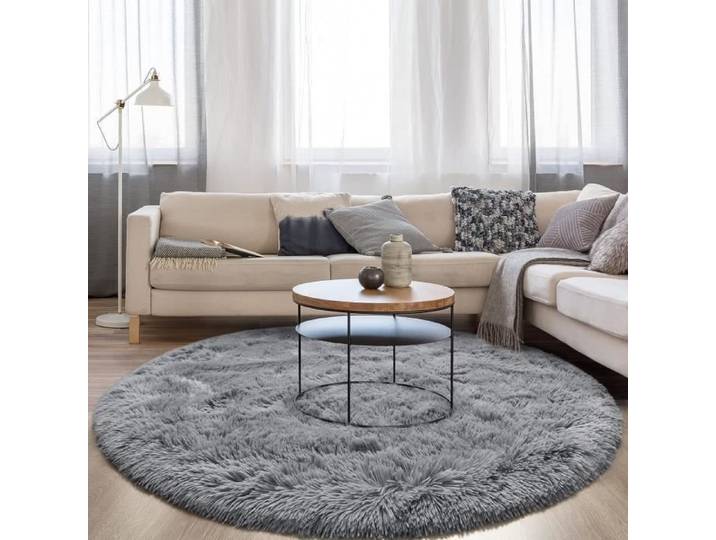 Tapis - LECOO - Ronde - Shaggy - 180x180cm - Anti-dérapant - Confortable