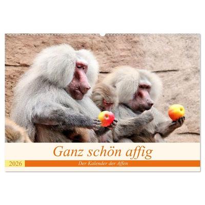 Ganz schön affig - Der Kalender der Affen (Wandkalender 2026 DIN A2 quer), CALVENDO Monatskalender