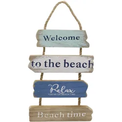 Chic Antique Maritimes Willkommensschild im Shabby Chic, 19 x 2 x 35 cm
