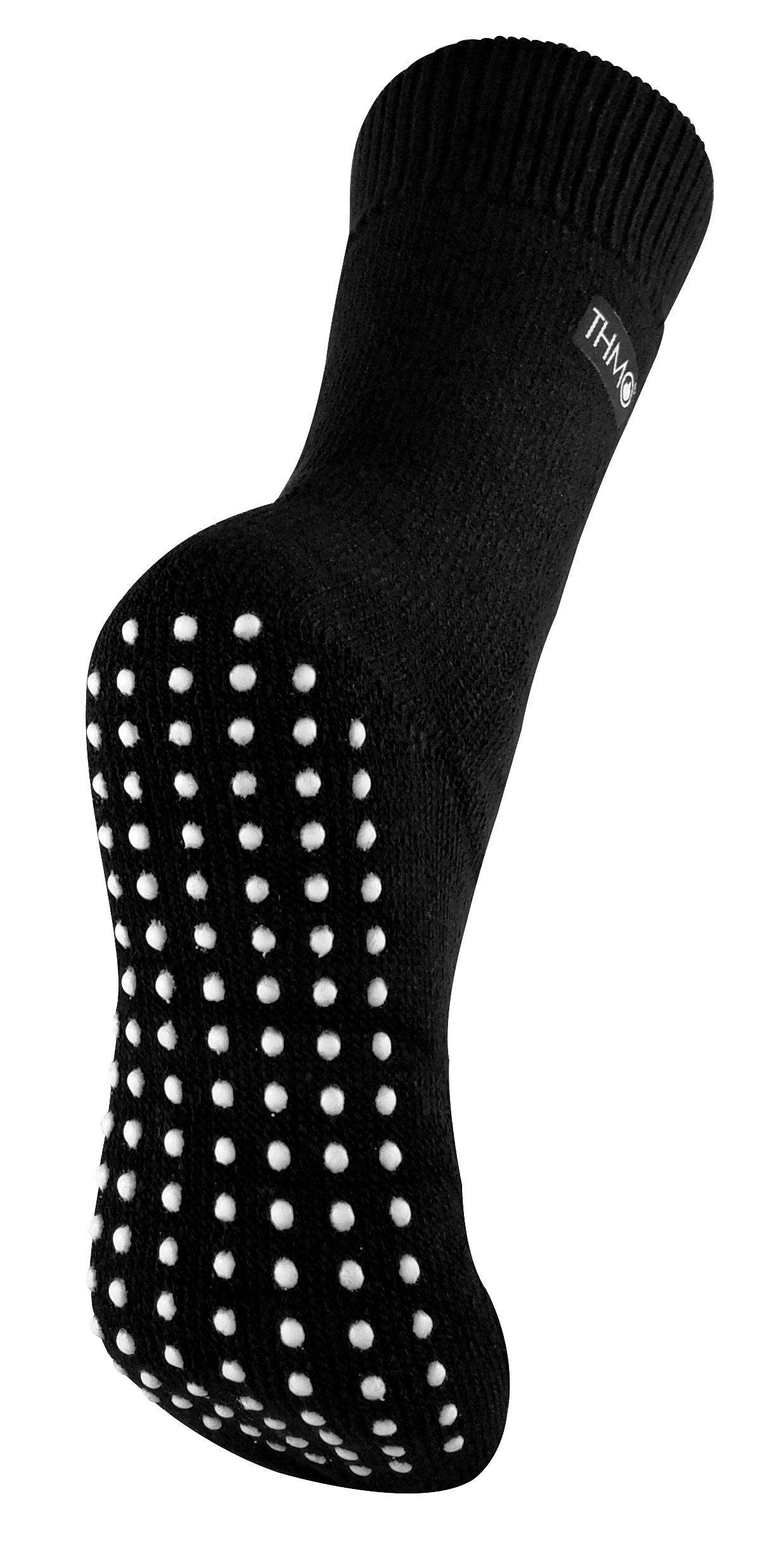 THMO - Thermische fleece gevoerde pantoffelsokken voor dames - Zwart