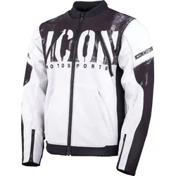 Icon Merc3 Anomaly, Textiljacke - Weiß/Schwarz - L