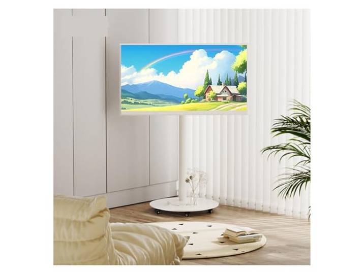 Cenz-888 TV-Konsolentisch TV-Rollständer for 40-70 Zoll Smart-TVs, Mobiler TV-Ständer mit Höhenverstellung, TV-Wagen Feststellrädern(Weiß)