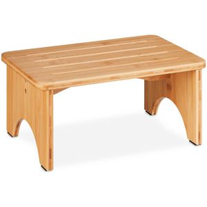 Relaxdays Fußbank 10047488, Bambus, 39 x 17,5 x 25cm, natur