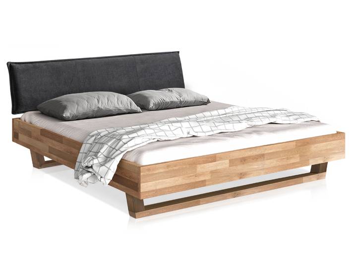 LÖWEN Holz-Kufenbett mit Polsterkopfteil, Material Massivholz