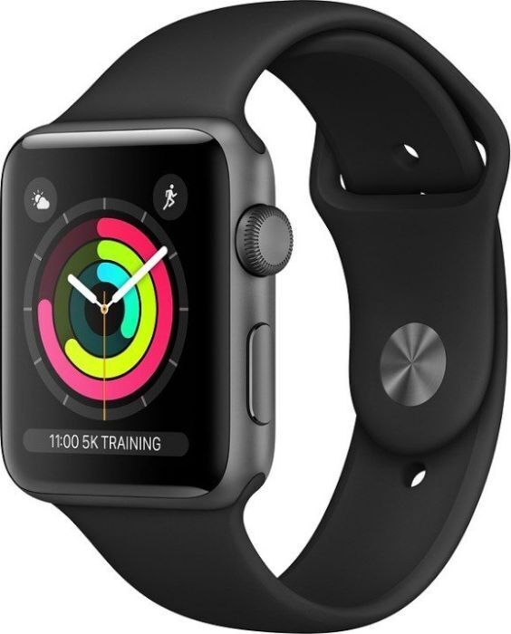 Apple Watch Series 3 (2017)   42 mm   Aluminium   GPS   grey   black sport band - Refurbished