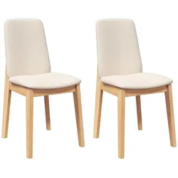 vidaXL Esszimmerstühle mit Kissen 2 Stk. Massivholz Gummibaum