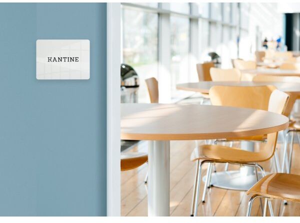 Securit Skilt   Kantine   12x9 Cm   Hvid