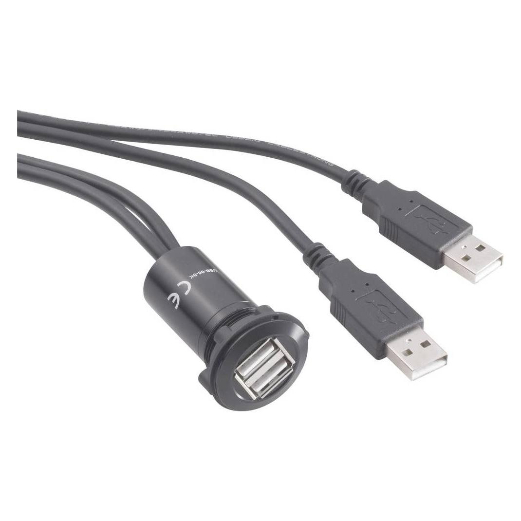 Tru Components USB-Doppeleinbaubuchse 2.0 (1229322)