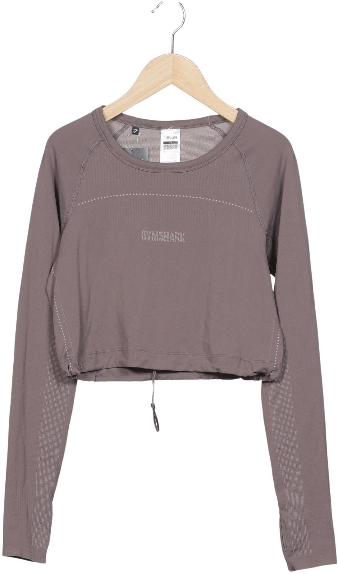Gymshark Damen Langarmshirt, Grau, Gr. XS, Synthetik - Second Hand