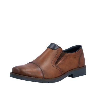 Slipper RIEKER, Herren, Gr. 40, braun, Glattleder, festlich, Schuhe Slipper, Schlupfschuh, Business-Slipper, Halbschuh, Anzugschuh