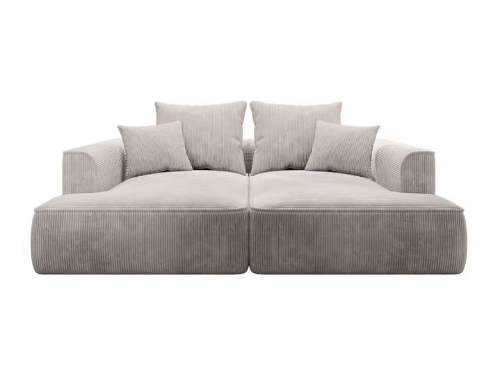 Canapé fixe velours 3 places beige
