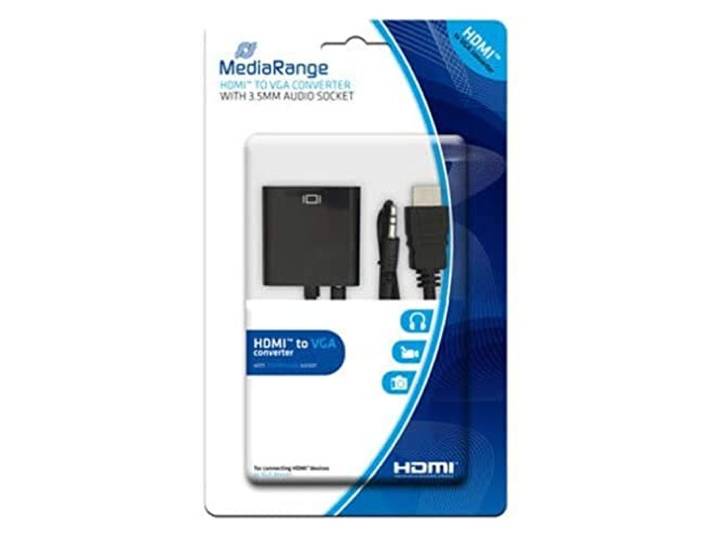 MediaRange MRCS167 AUDIO + VGA naar HDMI kabel 3.5mm audio aansluiting zwart