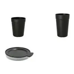 Circulware by Haval, Einweggeschirr, 24 "" Deckel PP rund Ø 8 cm · 1,5 cm schwarz (24x)