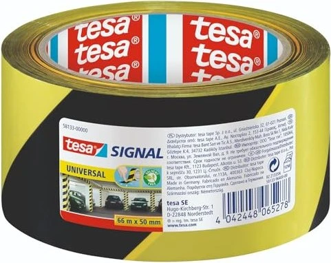tesa Signal Markierungs- und Warnklebeband Universal, gelb/