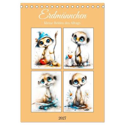 Erdmännchen. Kleine Helden des Alltags (Tischkalender 2027 DIN A5 hoch), CALVENDO Monatskalender