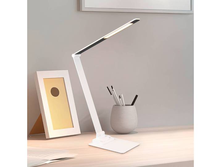 Trio Lighting Tischleuchtelampe Travis, dimmbar, weiß / opal, für Arbeitszimmer / Büro, Metall, Modern