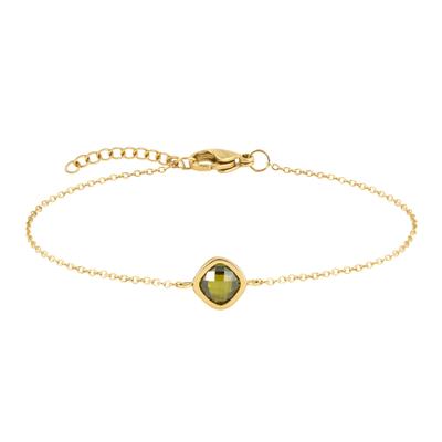 Armband TAMARIS "Shiny Stones", gelb (gelbgoldfarben, grün, grün), Armbänder, Damen, 21cm, Edelstahl, Armband, mit Zirkonia (synth.)