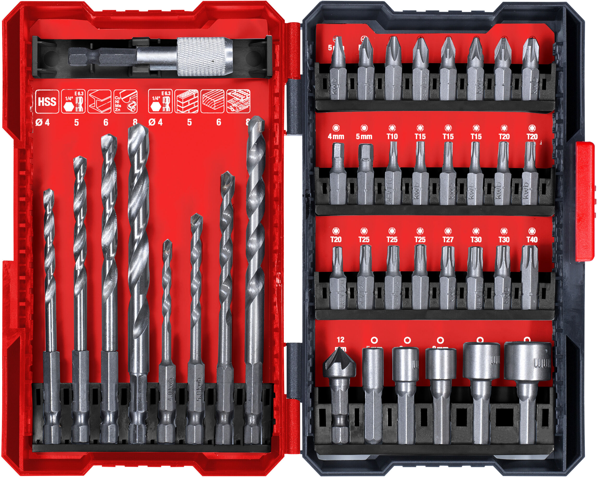 KWB Bit-Bohrerbox Universal, 39-teilig