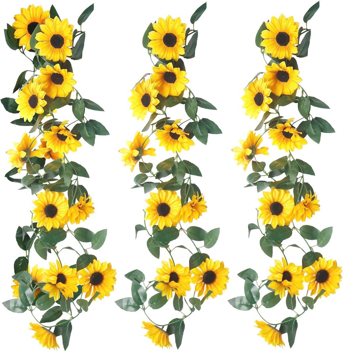 Zonnebloem Slinger - 3 stuks kunstbloemen voor decoratie, bruiloft en feest