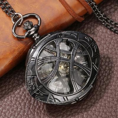 Uplift Picks Eye Pendant Pocket Watch Vintage Quartz Necklace Retro Style Timepiece silver