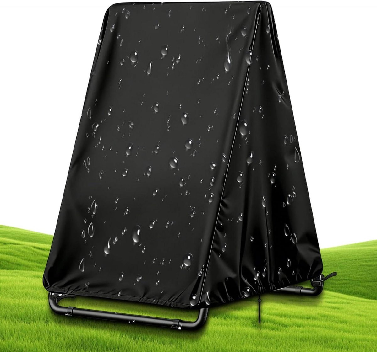 Waterdichte en elastische terrasstoelhoezen met trekkoord in neutrale tint, B/D/H: 102 x 140 x 182 cm