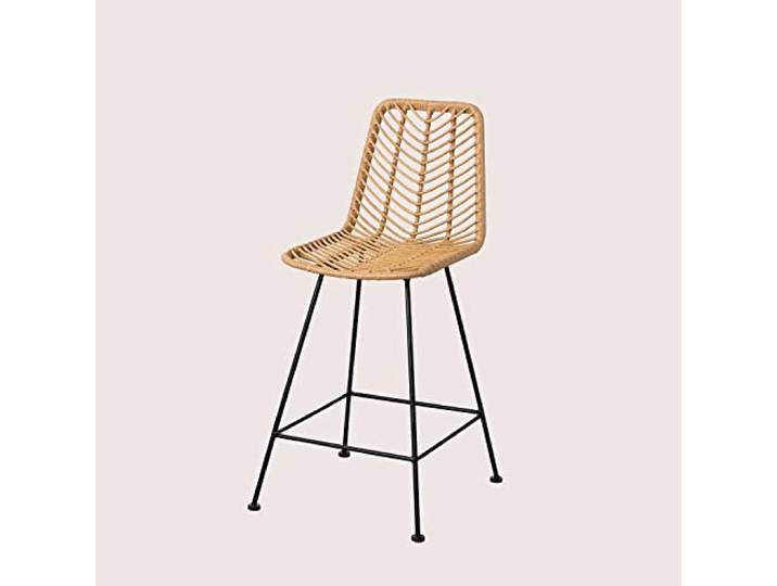SKLUM Barhocker aus synthetischem Rattan Gouda Natural Natürlich ↑65 cm Schwarz