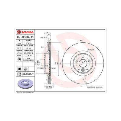 MAGNETI MARELLI Bremsscheibe 360406068000 innenbelüftet-Belüftung mit tropfenförmigen Flügeln 336mm 28mm für Volvo