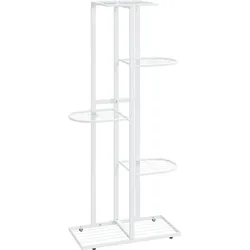vidaXL Blumenständer 5-Etagen 43x22x98 cm Weiß Metall