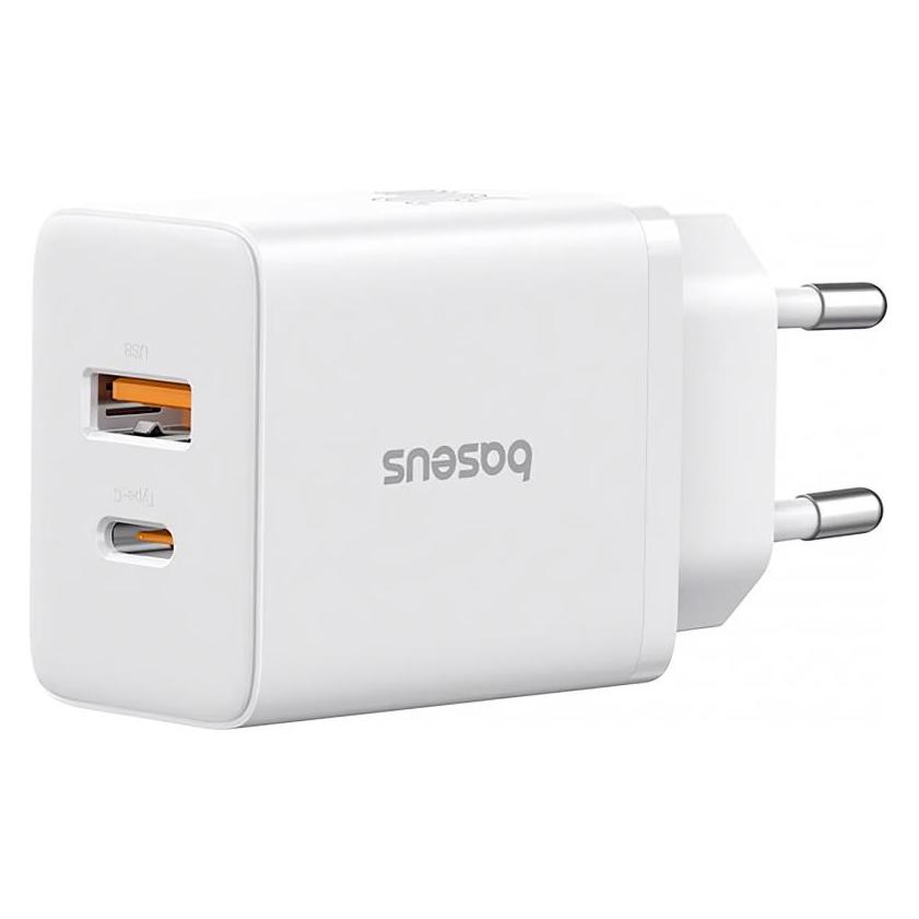 Baseus Cube, 30W, 2.4A, 1 x USB-A - 1 x USB-C, weiss (30 W) (P10111404213-00)