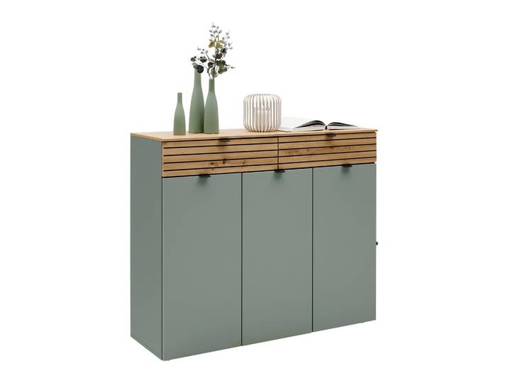 Kommode Bahia-M Grün/Eiche Artisan