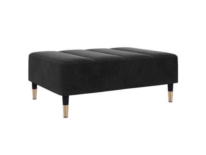 Makastle Samt Fußhocker mit Schaumstoff-Füllung und Sperrholzrahmen Fußhocker Schwarz 77x55x31 Cm Samt – Gepolsterter Sitzhocker Mit Samtbezug (100 % Polyester), Sperrholzrahmen
