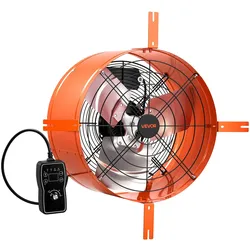 VEVOR Giebellüfter 40,6cm Dachbodenlüfter mit 3304,6m3/h Luftstrom Orange, Kühlung & Luftzirkulation für Dachboden Werkstatt & Garage, Kohlenstoffstahlgehäuse, mit Thermostat Netzkabel & Steuerkabel
