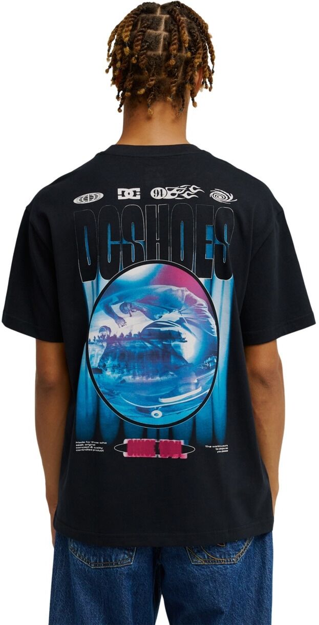 T-Shirt DC SHOES "DC Blurry Bubble", Herren, Gr. L, schwarz, Obermaterial: 75% Baumwolle, 25% Baumwolle., Shirts T-Shirt schwarz L