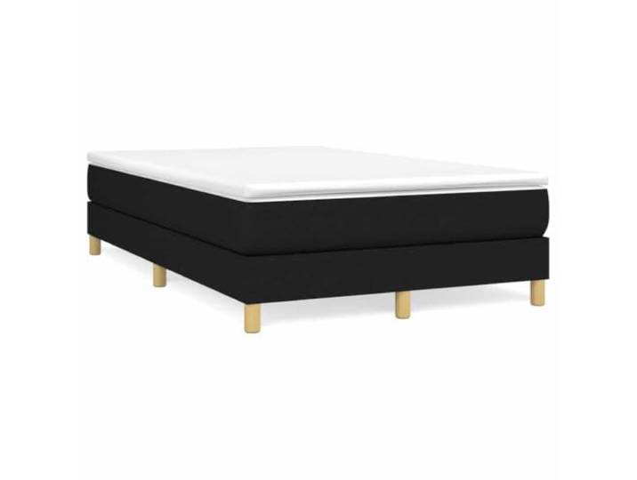 PUGYNBK Boxspringbett mit Stoffmatratze, Schwarz, 120 x 200 cm Gefederte Federn, mittlere Festigkeit, Holzlatten, atmungsaktiver Schutz