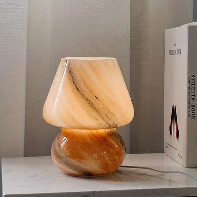 charmante Pilz-LED-Nachttischlampe – Nachttischlampe aus Glas mit einstellbarer Helligkeit, perfekt für die Inneneinrichtung Geschenke
