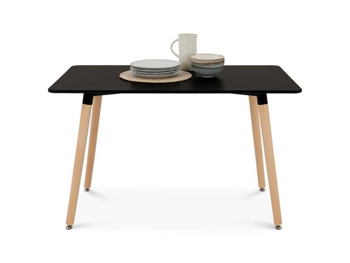 Idimex Esstisch Shannon schwarz, Schwarz, Holz, Buche, Mode, Rechteckig, 120x75x70 cm, Esszimmer, Esstische